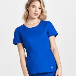 Jaanuu Peplum Scrub Top